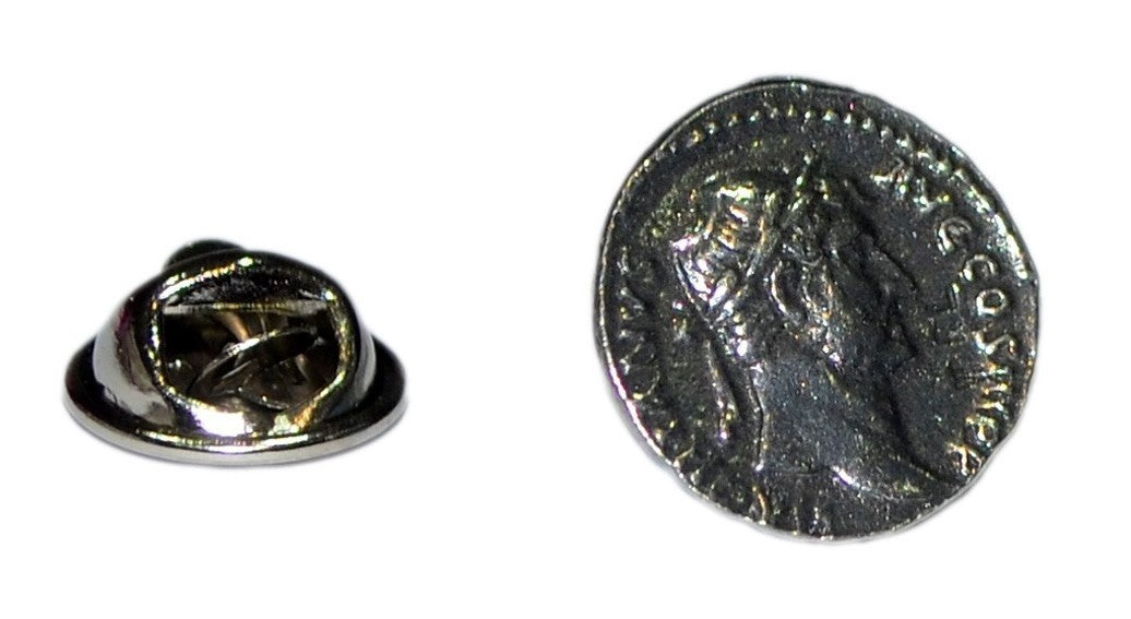 Pin de Solapa Moneda Cara Emperador Adriano Acero