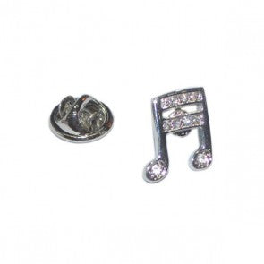 Pin de Solapa Nota Musical con Cristales Incrustados