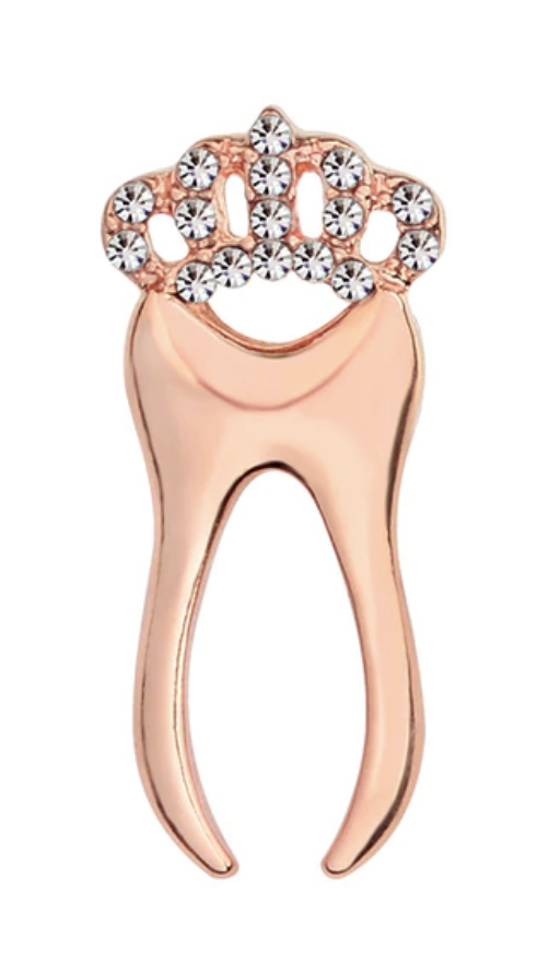 Pin de Solapa para Dentista Muela Oro Rosa 25mm