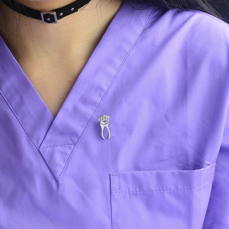 Pin de Solapa para Dentista Muela Oro Rosa 25mm