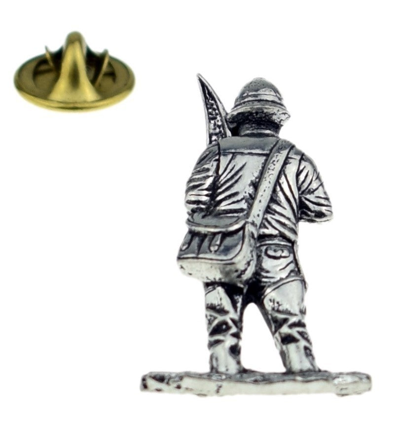 Pin de Solapa Pescador Plateado