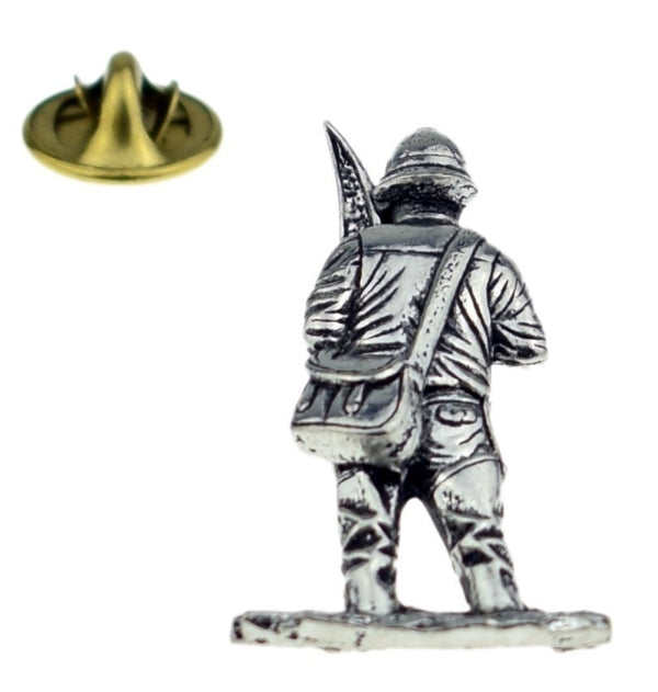 Pin de Solapa Pescador Plateado