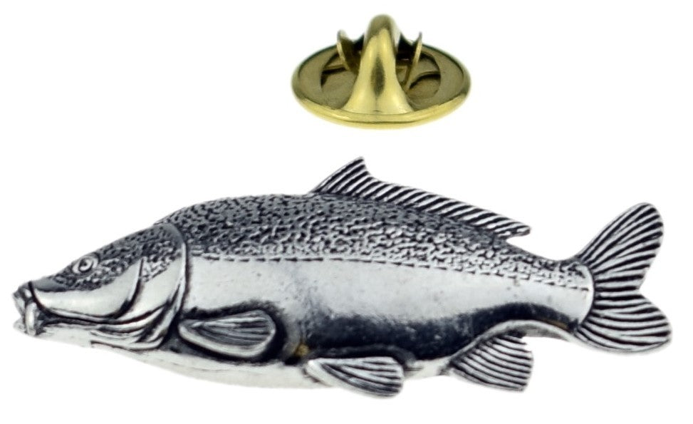 Pin de Solapa Pez Carpa Plateado