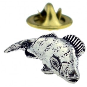 Pin de Solapa Pez Perca Pequeño Plateado