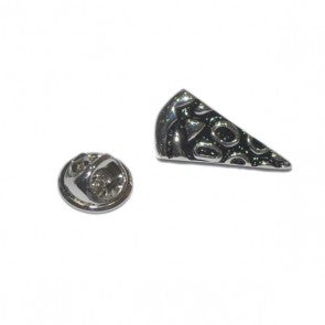 Pin de Solapa Porción de Pizza Italiana Plateada