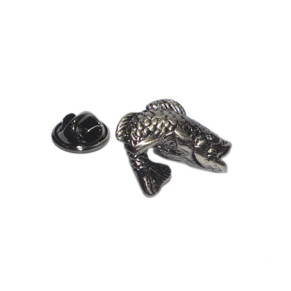 Pin de Solapa Salmón Acero Negro 3D