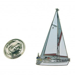 Pin de Solapa Velero Blanco