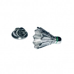 Pin de Solapa Volante Badminton Plateado