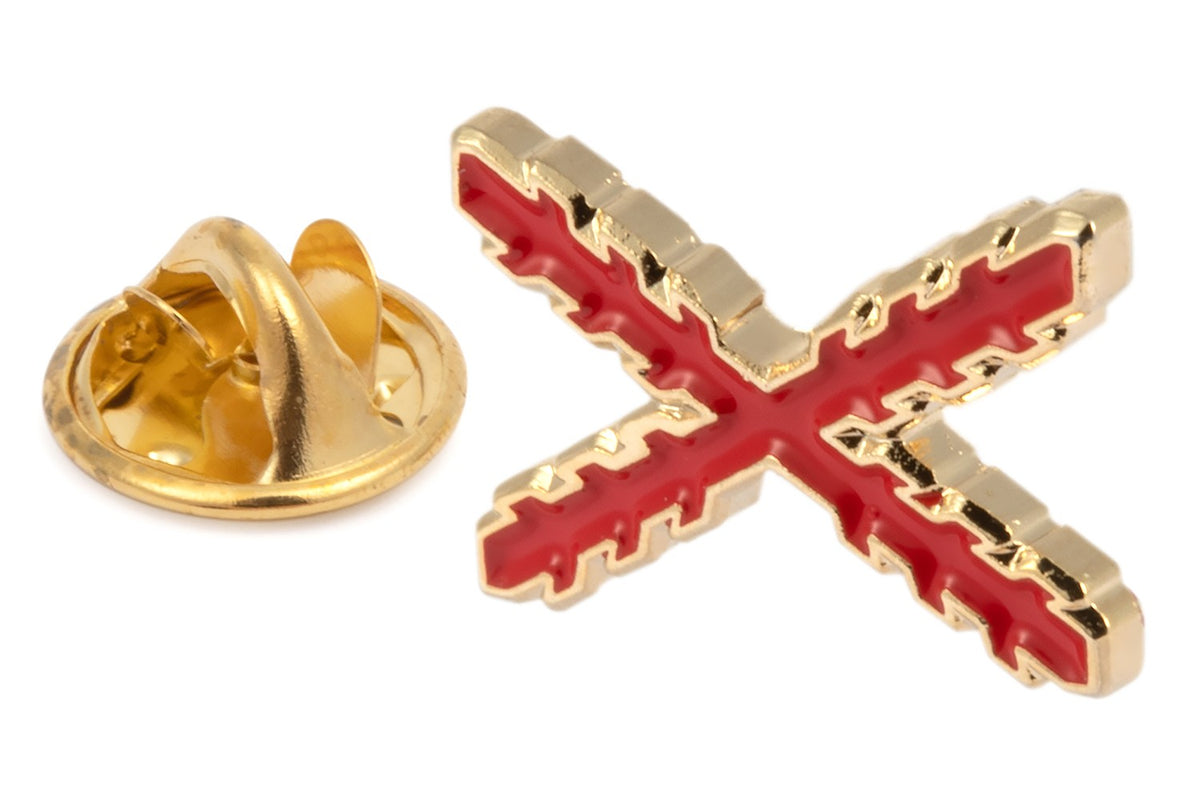 Pin de Traje Aspa de Borgoña Cruz de San Andrés 2 x 1,3 cm