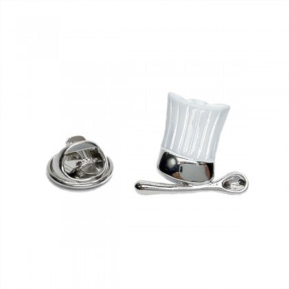 Pin de Solapa Gorro Blanco y Cucharon Chef 18mm