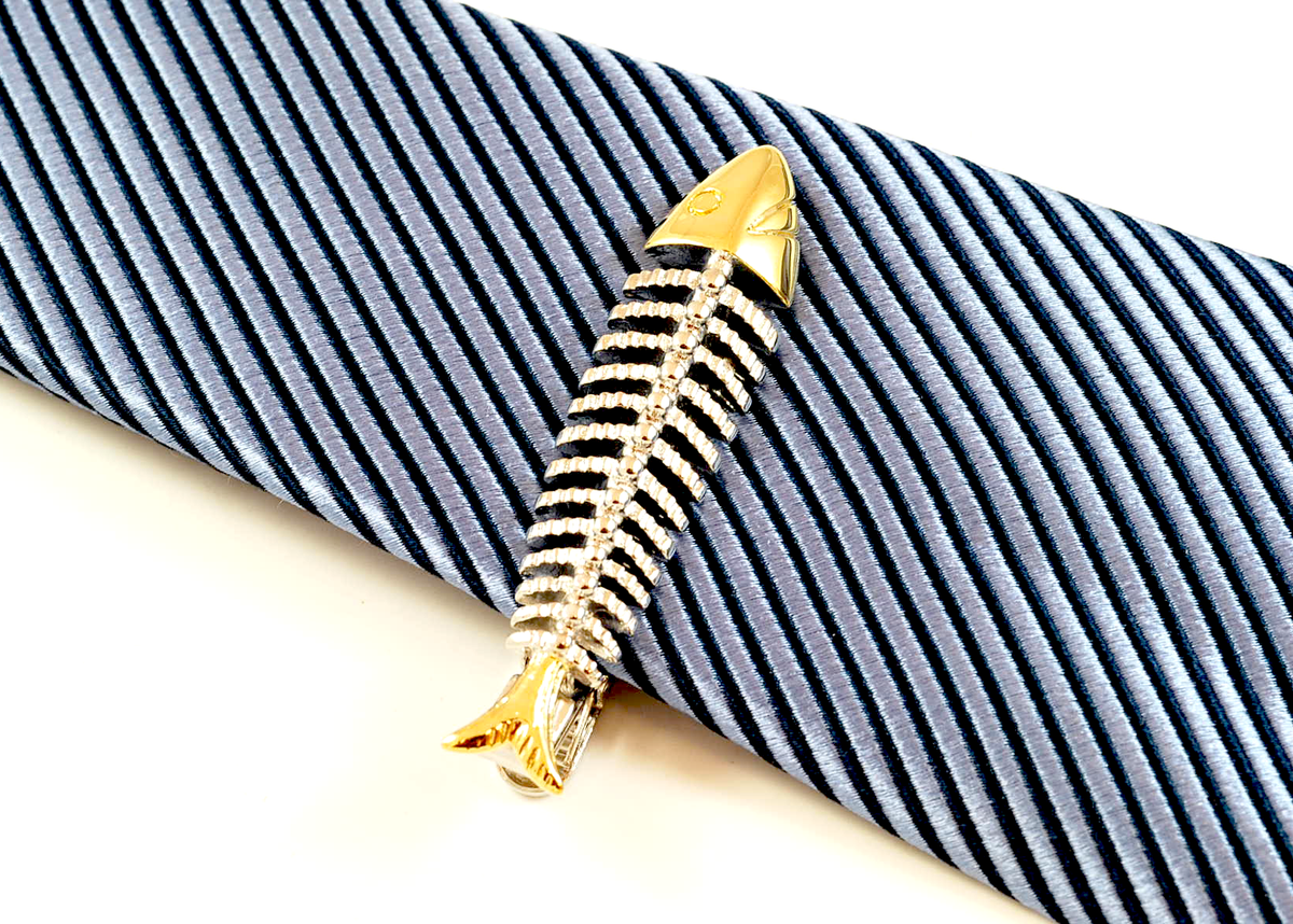 Pasador Raspa de Pescado Bone Fish Tie Clip