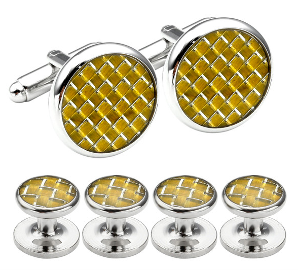 Stud Set Botones de Esmoquin y Gemelos Yellow Mosaic