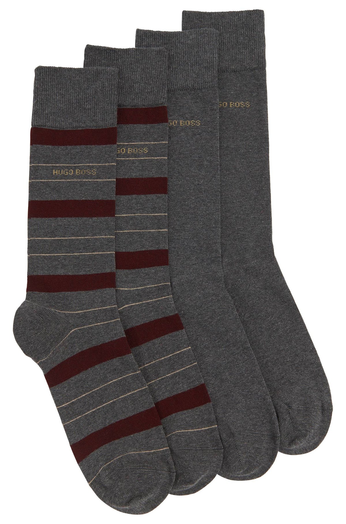 Twopack Hugo Boss RS Design Calcetines Lines Tonos Marron y Gris 39-42