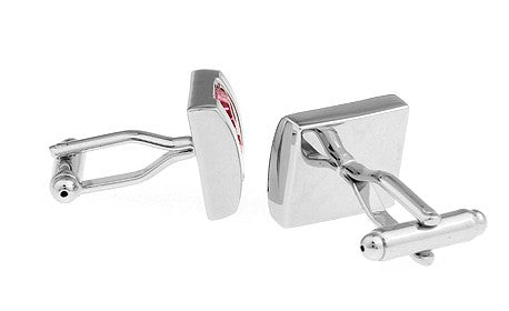 Wedding Double Pink Crystal Cufflinks