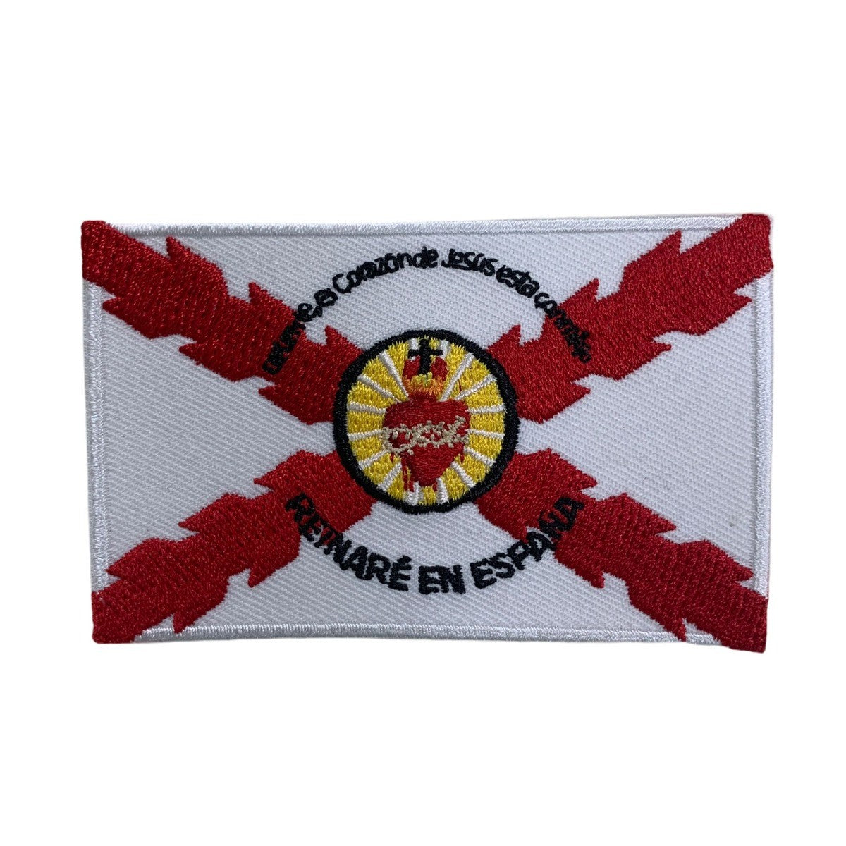 Parche Termoadhesivo Aspa de Borgoña Sagrado Corazon 8x4.5cm
