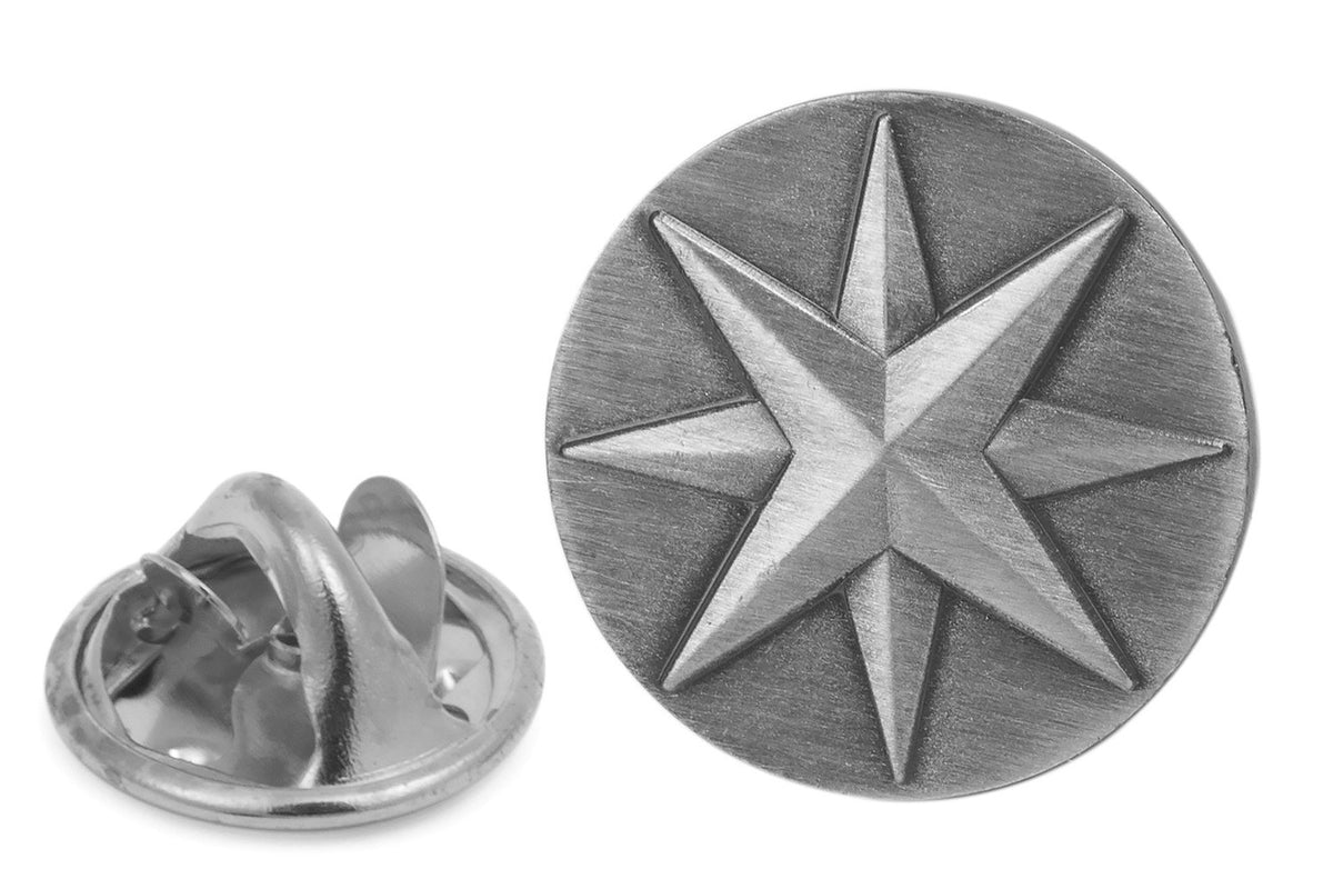 Pin de Solapa Rosa de los Vientos Acero 16mm