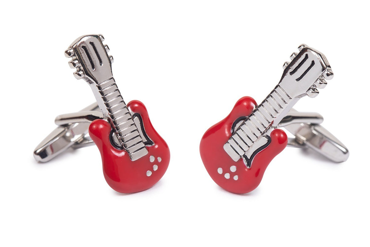 Gemelos para Camisa Guitarra Eléctrica de color Rojo