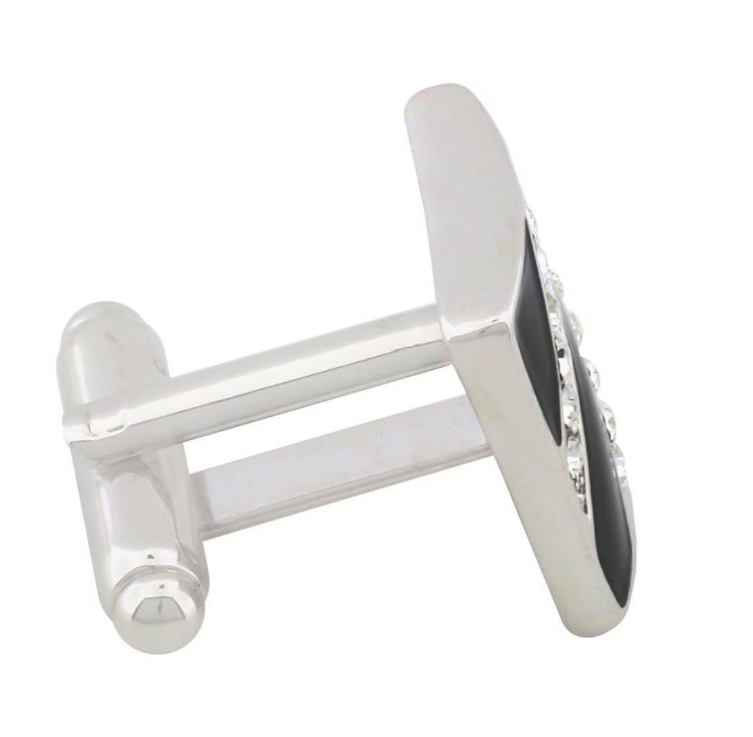 Gemelos para Boda Black Crystal Stripes Cufflinks