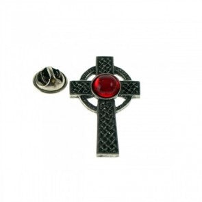 Pin de Solapa Cruz Celta Gema Roja mod 2 35x25mm