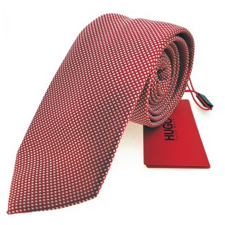 Corbata HUGO 7cm Roja estampada mod 2 - Gemelolandia