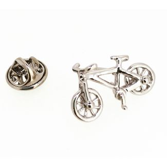 Pin de solapa Bicicleta 3D Plateada 22x13x10mm - Gemelolandia