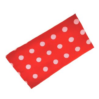 Pañuelo de tela Rojo Brillo Topos Grises 23x23cm - Gemelolandia