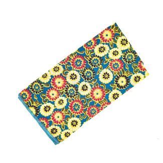 Pañuelo de tela Azul Estampado Flores Color 23x23cm - Gemelolandia