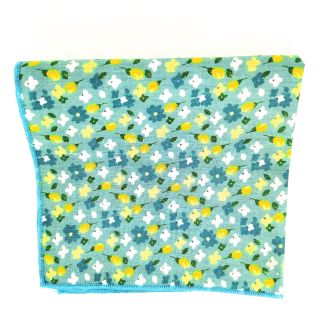 Pañuelo de tela Turquesa Floreado 23,5 x 23,5 cm - Gemelolandia