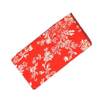 Pañuelo de tela Rojo Estampado Flores Blancas 23x23cm - Gemelolandia