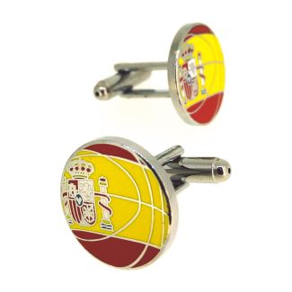 Gemelos de Camisa Balon Baloncesto Bandera España 18mm - Gemelolandia