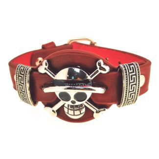 Pulsera Calavera One Piece Roja 25mm - Gemelolandia