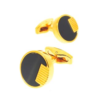 Gemelos para Camisa Nacar Negro Dorado 18mm - Gemelolandia