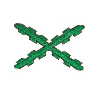 Parche Bordado Termoadhesivo Aspa Borgoña Verde 5,2x3,4 cm - Gemelolandia