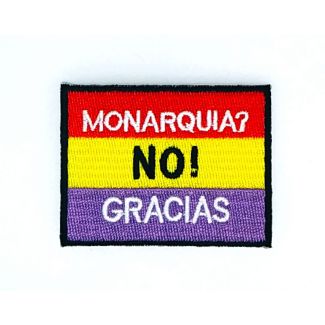 Parche Bordado Termoadhesivo Monarquia? No Gracias 6x4,5cm - Gemelolandia 