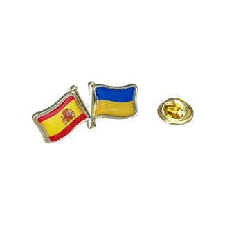 Pin de solapa bandera de ucrania y bandera de países de Europa y del mundo.