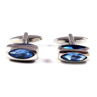 Gemelos para Camisa Wedding Steel Crystal Blue 01