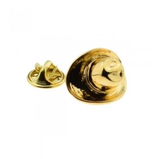 Pin de Solapa Sombrero Cowboy Dorado 3D 20mm - Gemelolandia