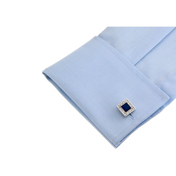 Gemelos para camisa Square Crystal Blue 04