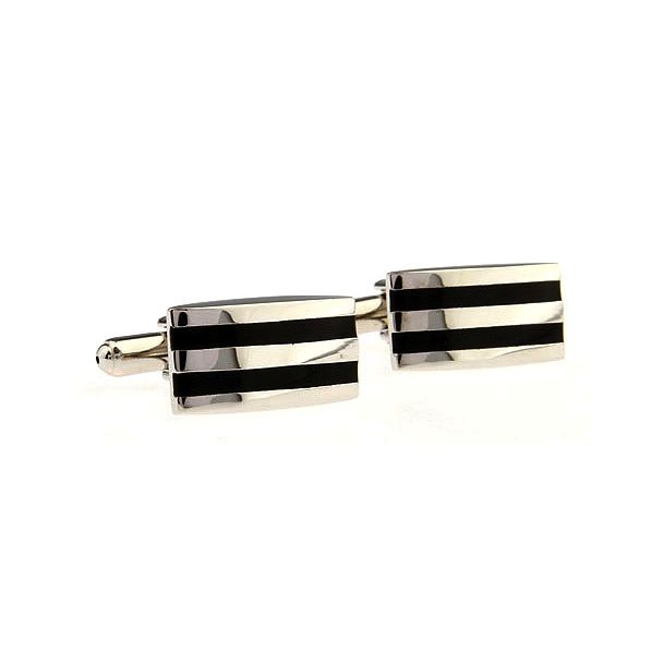 Gemelos para camisa Wedding Black Stripes in Onix 02