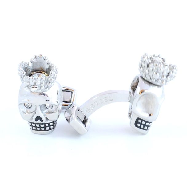 Gemelos para camisa Steel C Calavera Noble 02