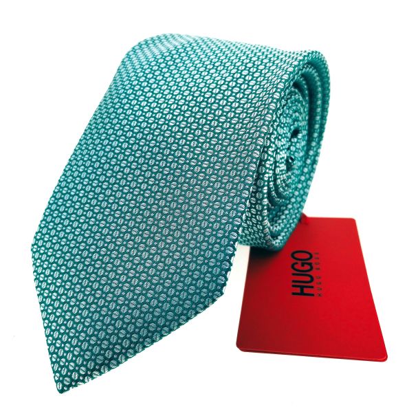 Corbata HUGO 7cm Verde estampada - Gemelolandia