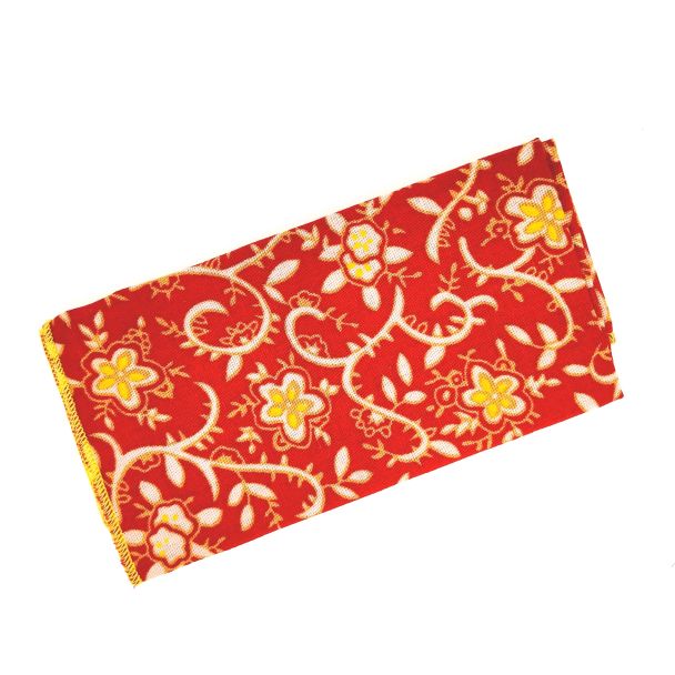 Pañuelo de tela Rojo Flores Estampado 23x23cm - Gemelolandia