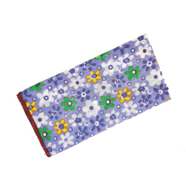 Pañuelo de tela Azul Cielo Estampado Flores 23x23cm - Gemelolandia