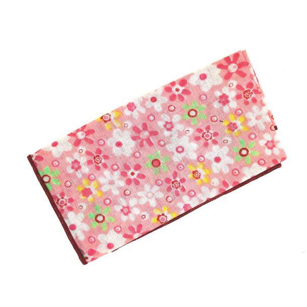 Pañuelo de tela Rosa Estampado Flores 23x23cm - Gemelolandia