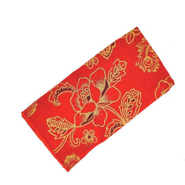 Pañuelo de tela Rojo Estampados Dorados 23x23cm - Gemelolandia