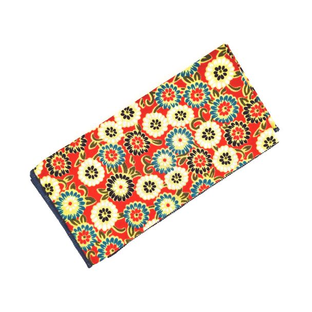 Pañuelo de tela Roja Estampado Flores 23x23cm - Gemelolandia