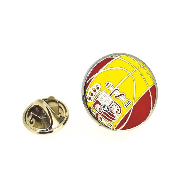 Pin de solapa Balon Baloncesto Bandera España 18mm - Gemelolandia