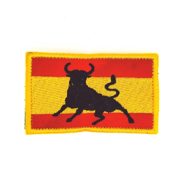 Parche Bordado Hook and Loop Bandera España Toro 8x5,5cm - Gemelolandia