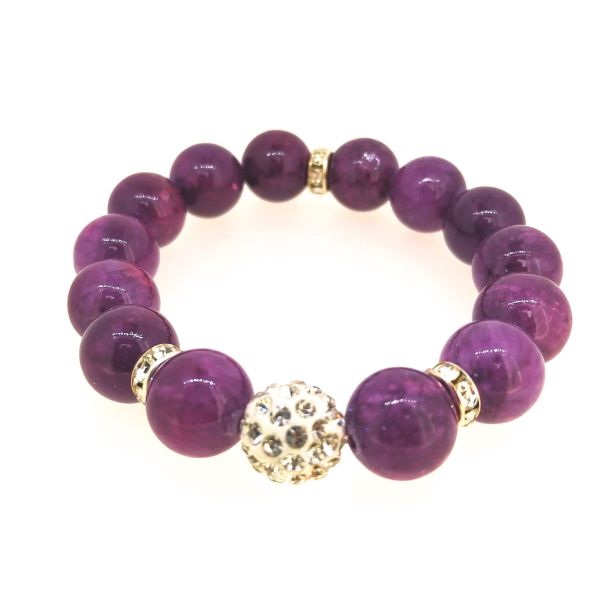 Pulsera Piedras Moradas 18mm - Gemelolandia