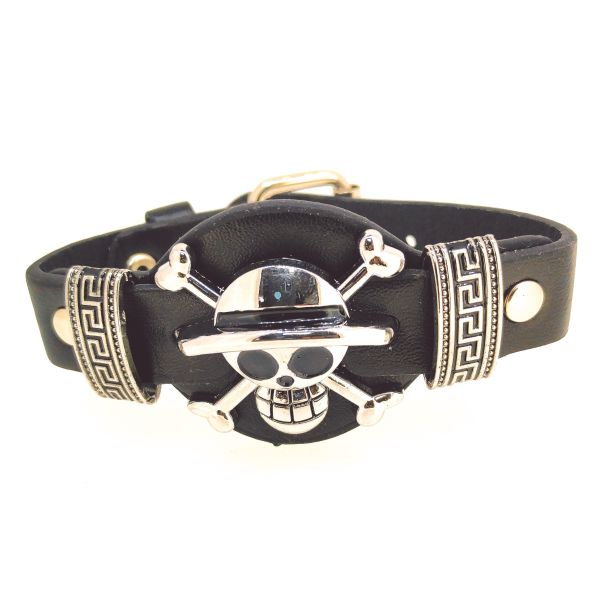 Pulsera Calavera One Piece Negra 25mm - Gemelolandia